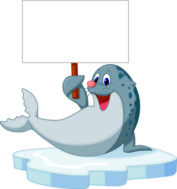 Cute seal cartoon - Vector, Image
