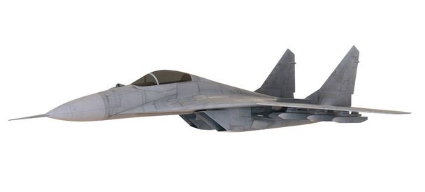 Fighter vliegtuigen geïsoleerd op witte achtergrond - 3D Render - Foto, afbeelding