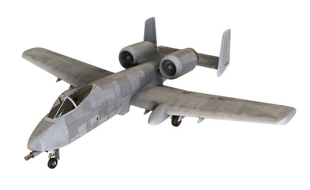 白地に隔離された戦闘機- 3Dレンダリング - 写真・画像