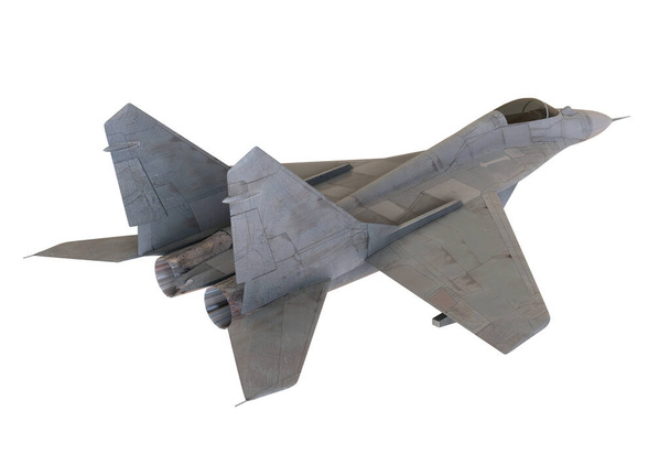stíhací letoun izolovaný na bílém pozadí - 3D Render - Fotografie, Obrázek
