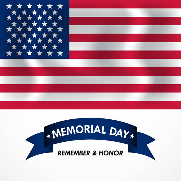 Memorial Day Vector Design Template Illustration. Remember and Honor Flat Design - Vector, Image