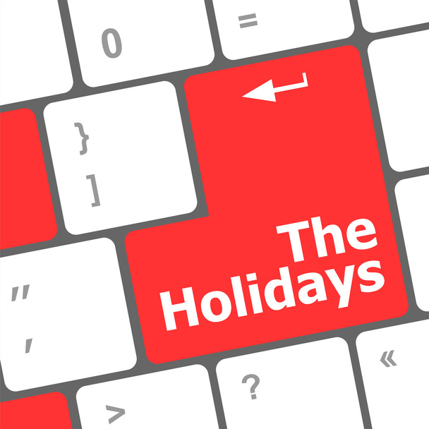 the holidays button on modern internet computer keyboard key - Foto, Imagem