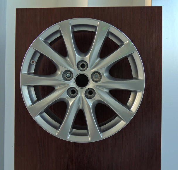 Silver Metallic Painted Car Wheel Rim Isolated   - Photo, Image