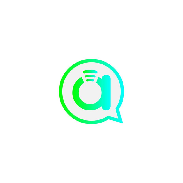 Sohbet baloncuğu logosundaki Kablosuz İnternet Mektubu - Vektör, Görsel