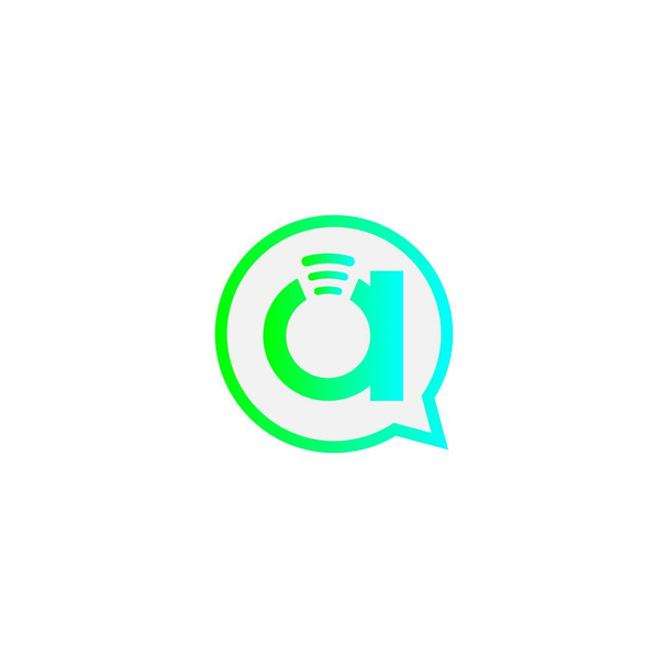Письмо Беспроводной Интернет в иллюстрации логотипа чата пузырь
 - Вектор,изображение