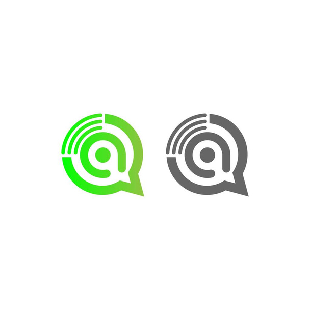Літера Бездротовий Інтернет в ілюстрації логотипу бульбашки балачок
 - Вектор, зображення