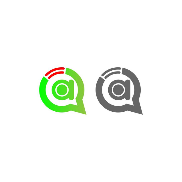Carta Uma Internet sem fio no chat bolha logotipo ilustração
 - Vetor, Imagem