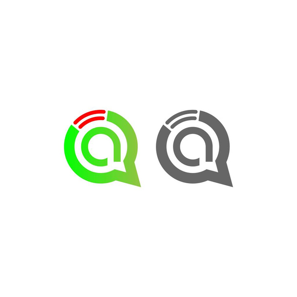 Carta Uma Internet sem fio no chat bolha logotipo ilustração
 - Vetor, Imagem