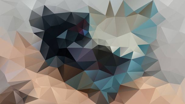 vector abstract irregular polygon background - triangle low poly pattern - color black sand beige grey petroleum blu - Vector, Image
