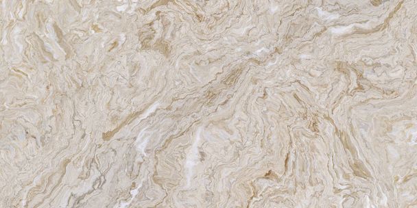 Beige marble pattern with curly white and orange veins. Abstract texture and background. Soft colored 2D illustration - Photo, Image