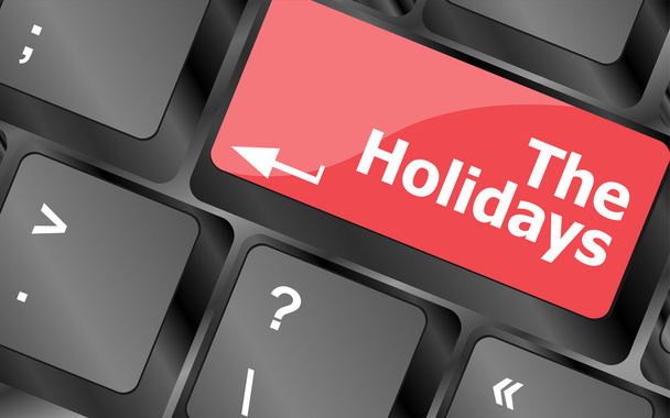 the holidays button on modern internet computer keyboard key - Foto, Imagen