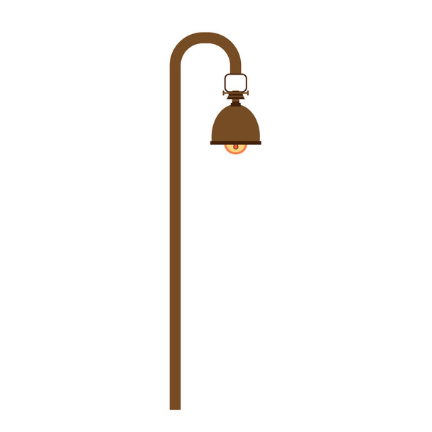Street lamp on a white background. Modern and antique street lamp. Element for landscape construction. Vector illustration for any design. For flyers, stickers - Vector, Image