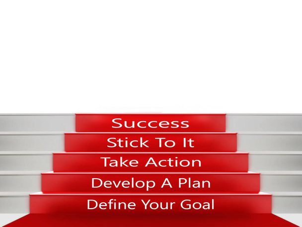 Schritte zum Erfolg, Roter Teppich 3d - Foto, Bild