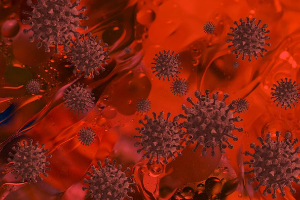 Célula de gripe COVID-19 virus.Coronavirus, conceito médico
. - Foto, Imagem