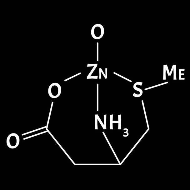 Zinc monomethionine is a molecular chemical formula. Zinc infographics. Vector illustration on isolated background. - Vector, Image