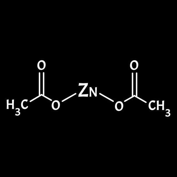 Zinkacetaat is een moleculaire chemische formule. Zink infographics. Vectorillustratie op geïsoleerde achtergrond. - Vector, afbeelding