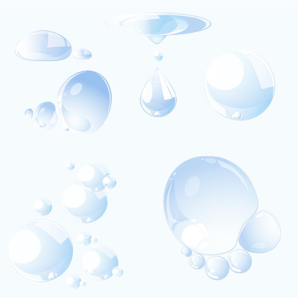 Set of different water drops. - Vettoriali, immagini