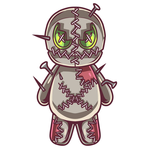 Voodoo boneca mascote logotipo design
 - Vetor, Imagem