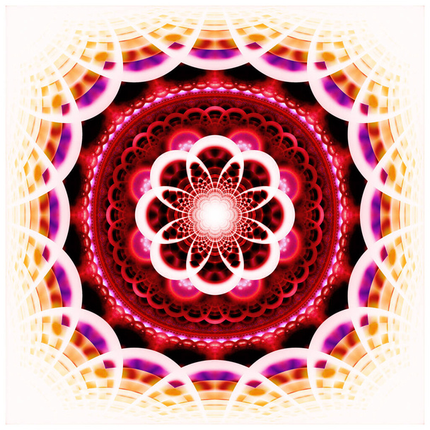Červený fraktální mozaikový vzor - Fotografie, Obrázek