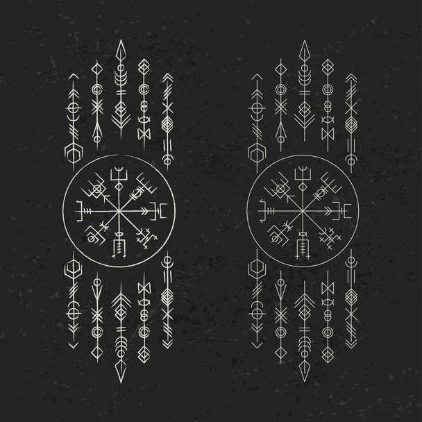 Σκούρα ρουνικά σύμβολα σύνολο ονειροπόλος - Διάνυσμα, εικόνα