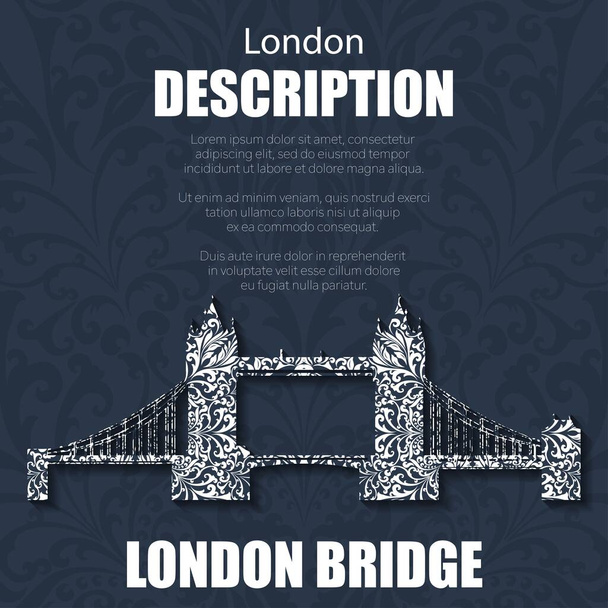 Retro motif floral boho London Bridge
 - Vecteur, image