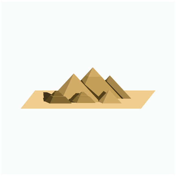 pirámide de glifos isométricos - siete maravillas del mundo - icono piramidal simple. - Vector, imagen