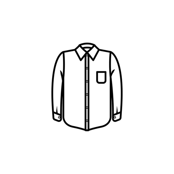 πουκάμισο ανδρών γραμμή εικονίδιο εικονογράφηση σε λευκό φόντο. Σημάδια και σύμβολα μπορούν να χρησιμοποιηθούν για web, λογότυπο, mobile app, UI, UX - Διάνυσμα, εικόνα