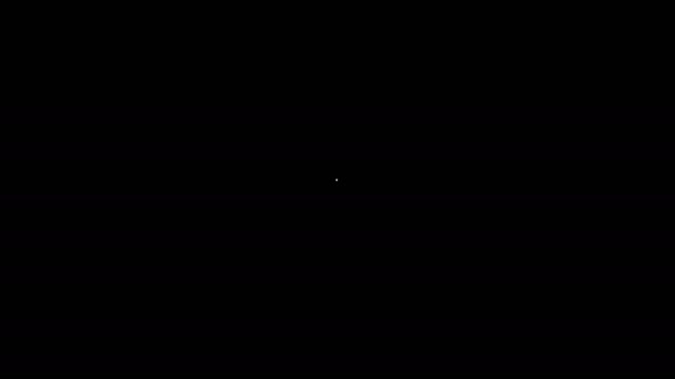 Λευκή γραμμή εικονίδιο Crown απομονώνονται σε μαύρο φόντο. 4K Γραφική κίνηση κίνησης βίντεο - Πλάνα, βίντεο