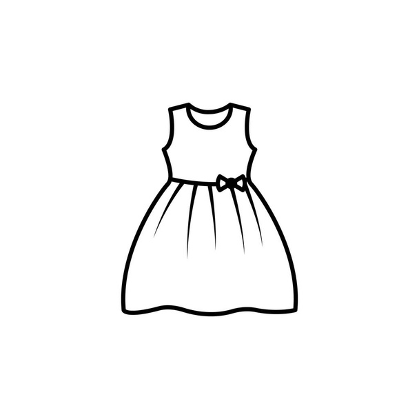 ikona linii sukienka dziewczyny ilustracji na białym tle. Znaki i symbole mogą być używane do sieci web, logo, aplikacji mobilnej, UI, UX - Wektor, obraz
