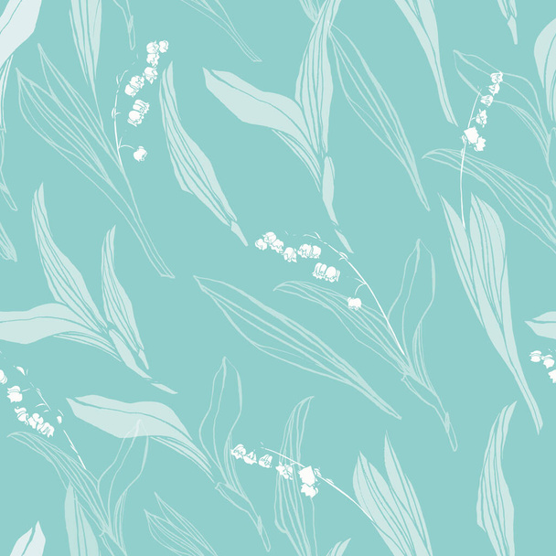 Botany modern lily of the valley repeat pattern. - Vector, Image