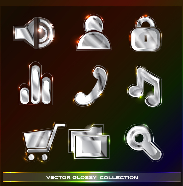 Website buttons icons collection - Vector, Image