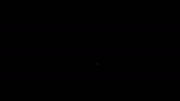 Bílá čára Kuchyně zástěra ikona izolované na černém pozadí. Kuchařská uniforma na vaření. Grafická animace pohybu videa 4K - Záběry, video