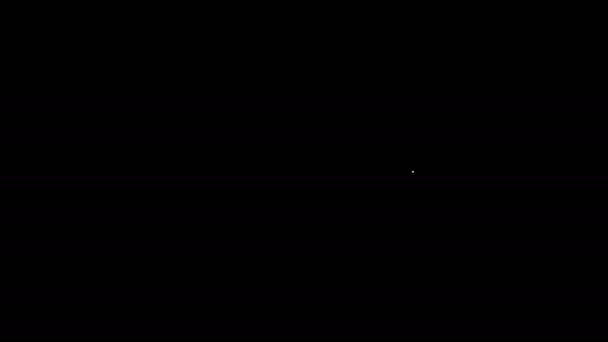 Linha branca Bun rolo com ícone de canela isolado no fundo preto. Produtos de padaria. Animação gráfica em movimento de vídeo 4K
 - Filmagem, Vídeo