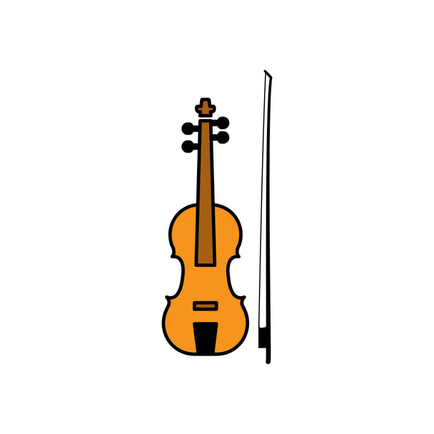 Płaska ikona skrzypiec. Wektor wzorca projektu - Wektor, obraz