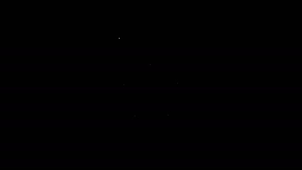 Icono de Chevron de línea blanca aislado sobre fondo negro. Signo de placa militar. Animación gráfica de vídeo 4K - Imágenes, Vídeo