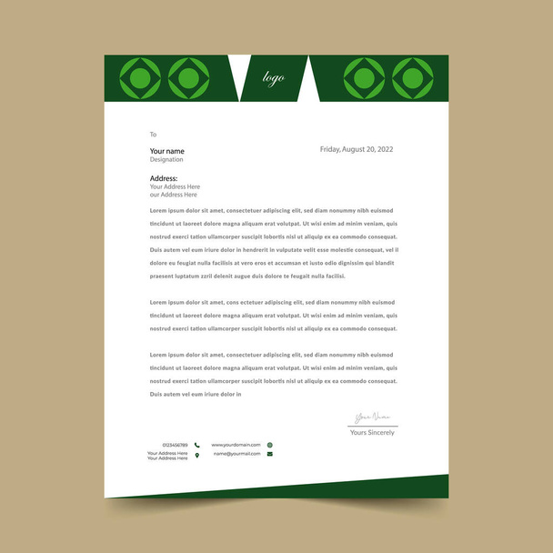 Yeşil Harf Başlığı şablonu Tasarımı - Vektör, Görsel