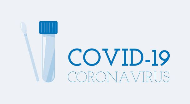 Coronavirus konsepti, dünya virüs salgını. PCR testi ile tıbbi araştırma. Ağ için mavi pankart. - Vektör, Görsel