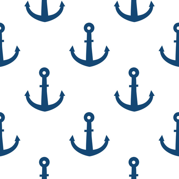 Sea anchors  hand drawn seamless vector fill. Cute childish drawing. Baby wrapping paper, textile, vector illustration  - Вектор, зображення