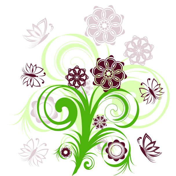 ornamento floral sobre fondo blanco
 - Vector, imagen