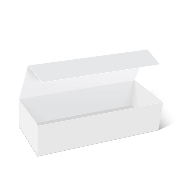 White product cardboard opened package box. Mock up Vector illustration - Vector, Image