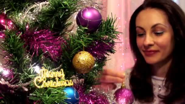 Decorating the Christmas tree - Footage, Video