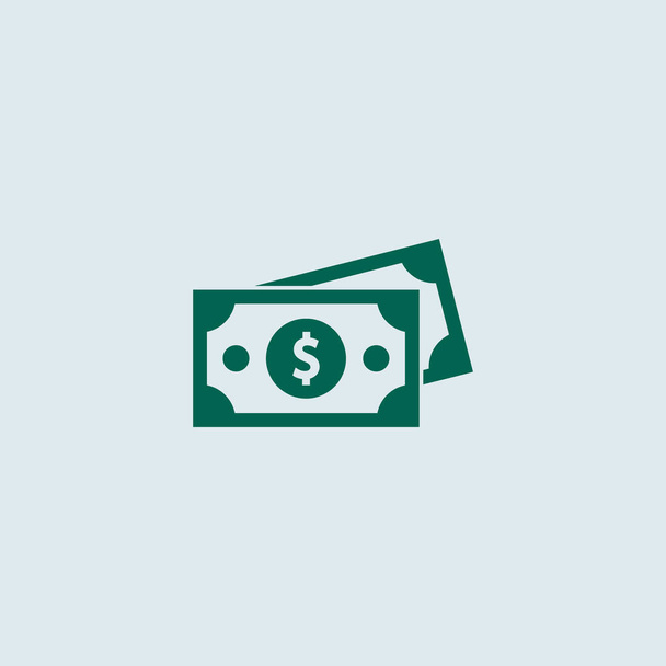 Billetes de papel apilados en dólares estadounidenses icono signo negocio finanzas dinero concepto en un estilo simple plano
 - Vector, imagen