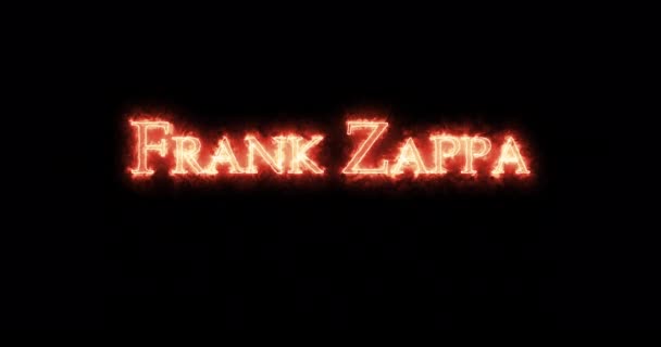 Frank Zappa written with fire. Loop - Footage, Video