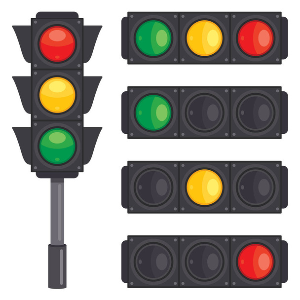 Concetto di traffico con luci e attrezzature
 - Vettoriali, immagini