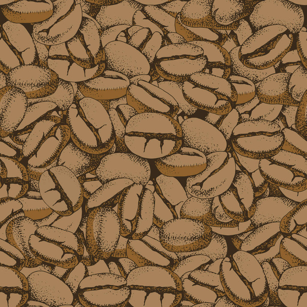 Seamless pattern with hand drawn coffee beans - Vettoriali, immagini