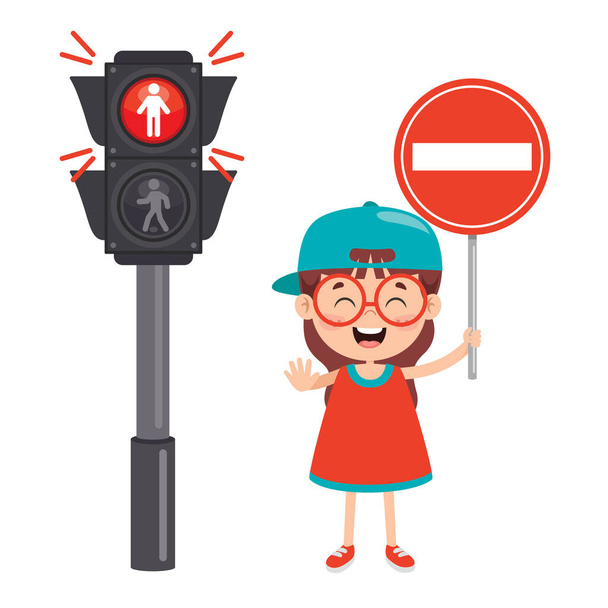 Traffic Concept With Funny Characters - Vector, Image