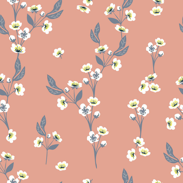 Seamless print with blooming cherry.  - Вектор,изображение