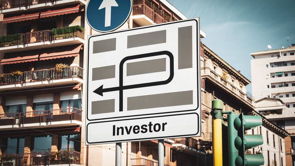 Rua Assine o Caminho Direção para Investidor
 - Foto, Imagem