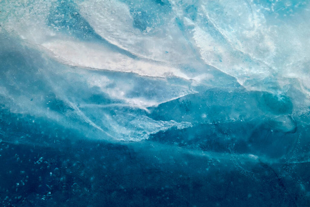 the abstract background of ice structure. blue transparent ice shape - Foto, imagen