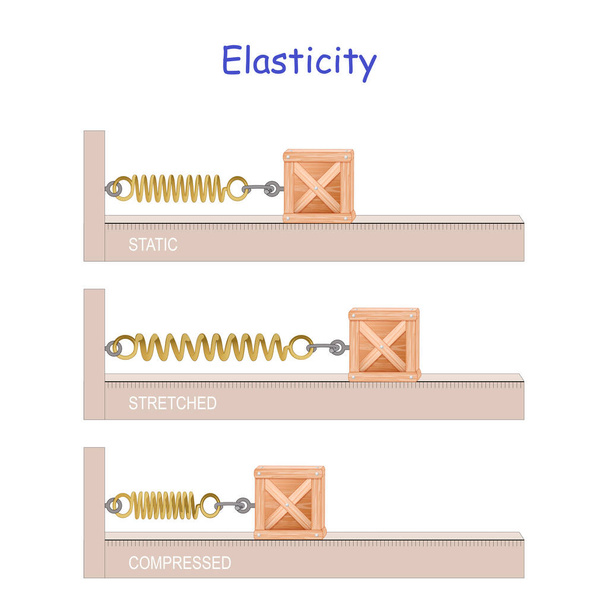 energia potencial elástica. Elasticidade. A lei do Hooke. energia potencial e cinética. conversão de energia
 - Vetor, Imagem